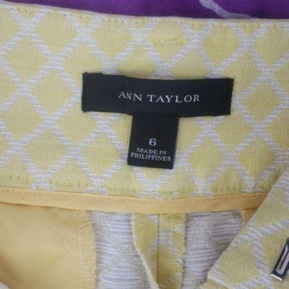 Ann Taylor Women's Yellow Jacquard City Shorts Size 6 - Picture 4 of 7